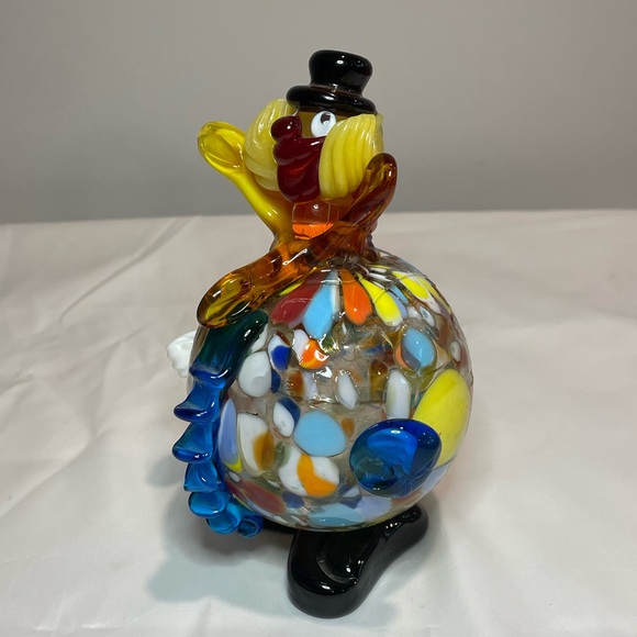 Original Vintage Round Murano Glass Clown Figurine 6" - Picture 5 of 9